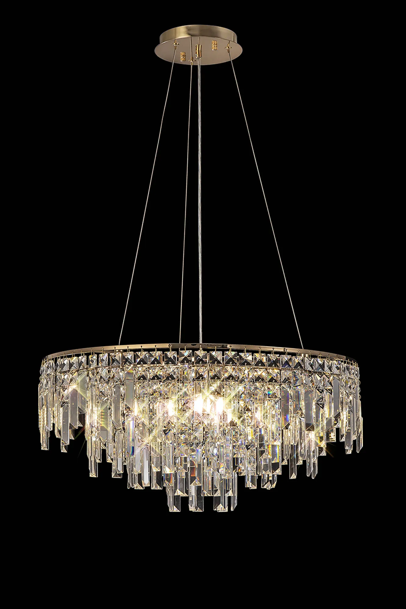 IL31816  Maddison Crystal Pendant 8 Light French Gold